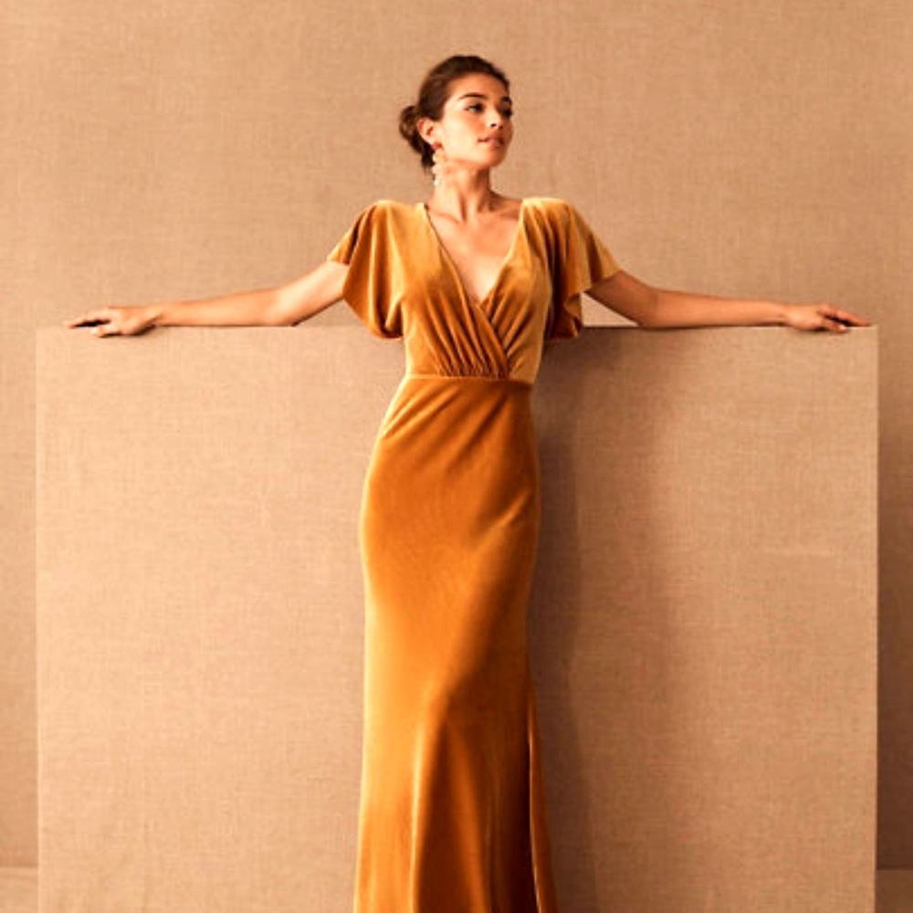 Jenny Yoo Ellis Velvet Open Back Dress